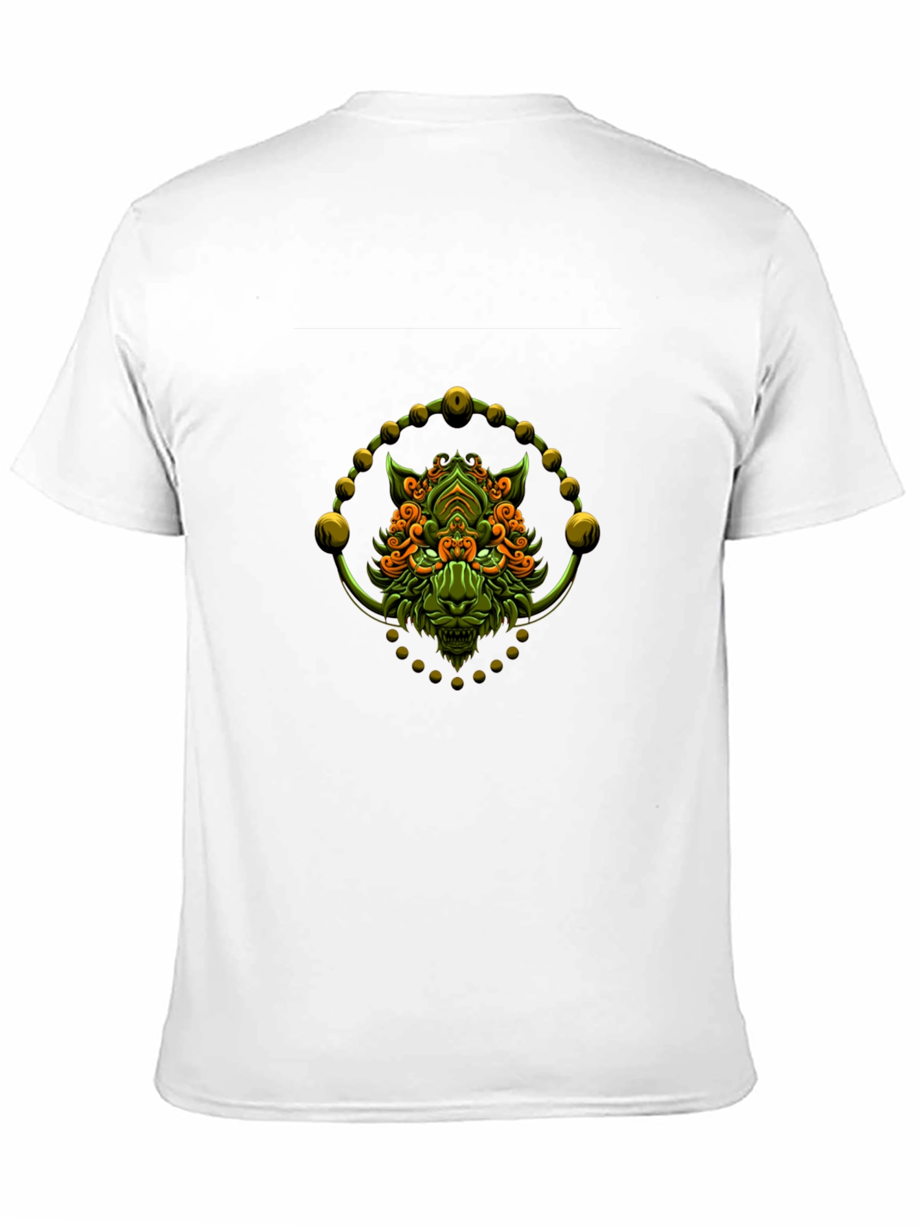 Green Oni Demon Graphic Black T-Shirt