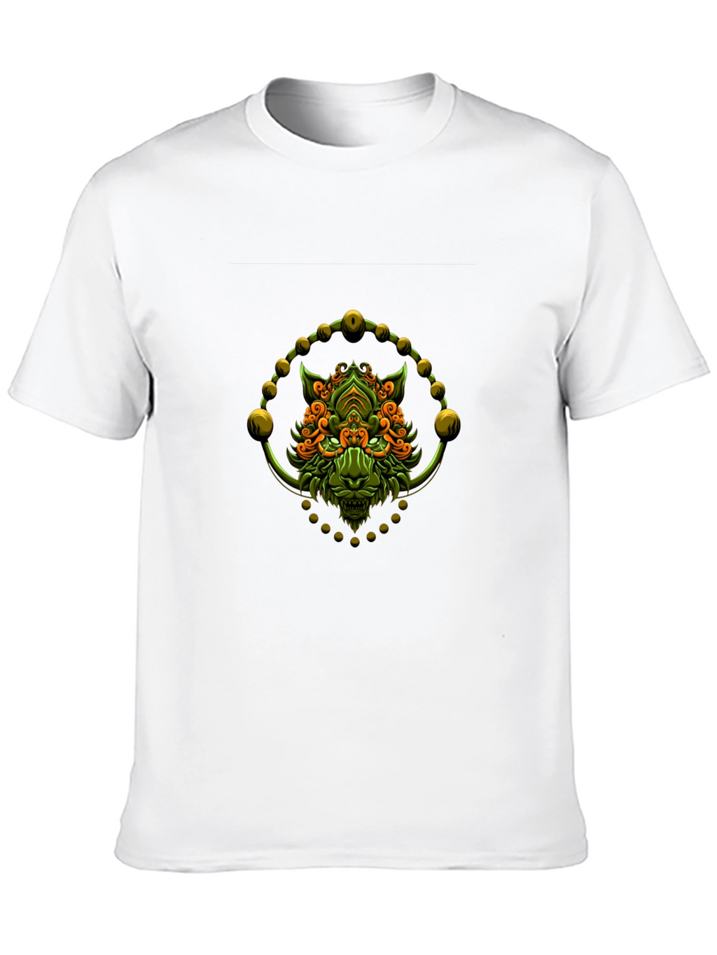 Green Oni Demon Graphic Black T-Shirt