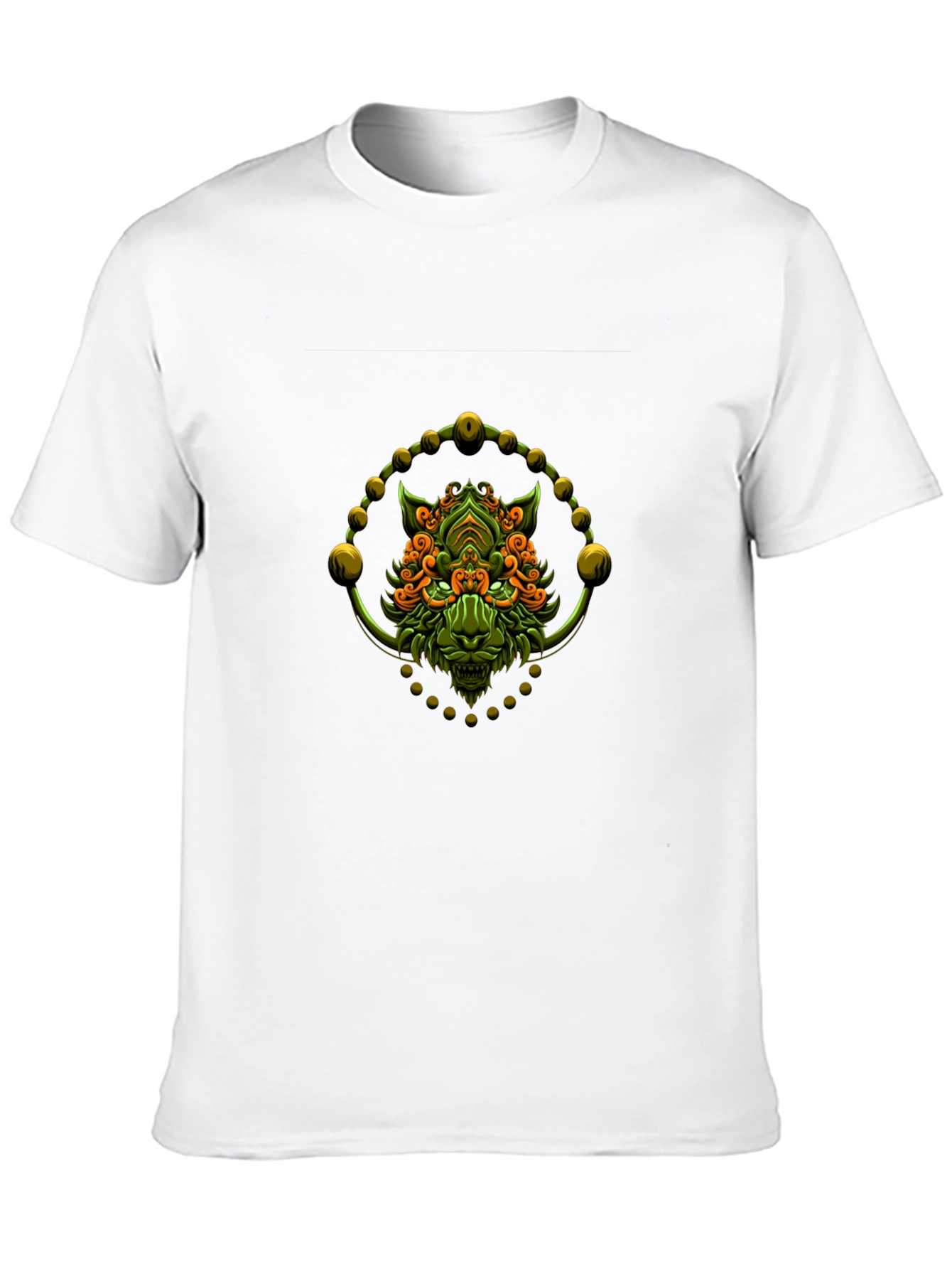 Green Oni Demon Graphic Black T-Shirt