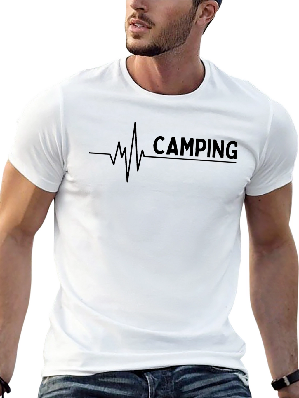 Camping Heartbeat Graphic T-Shirt