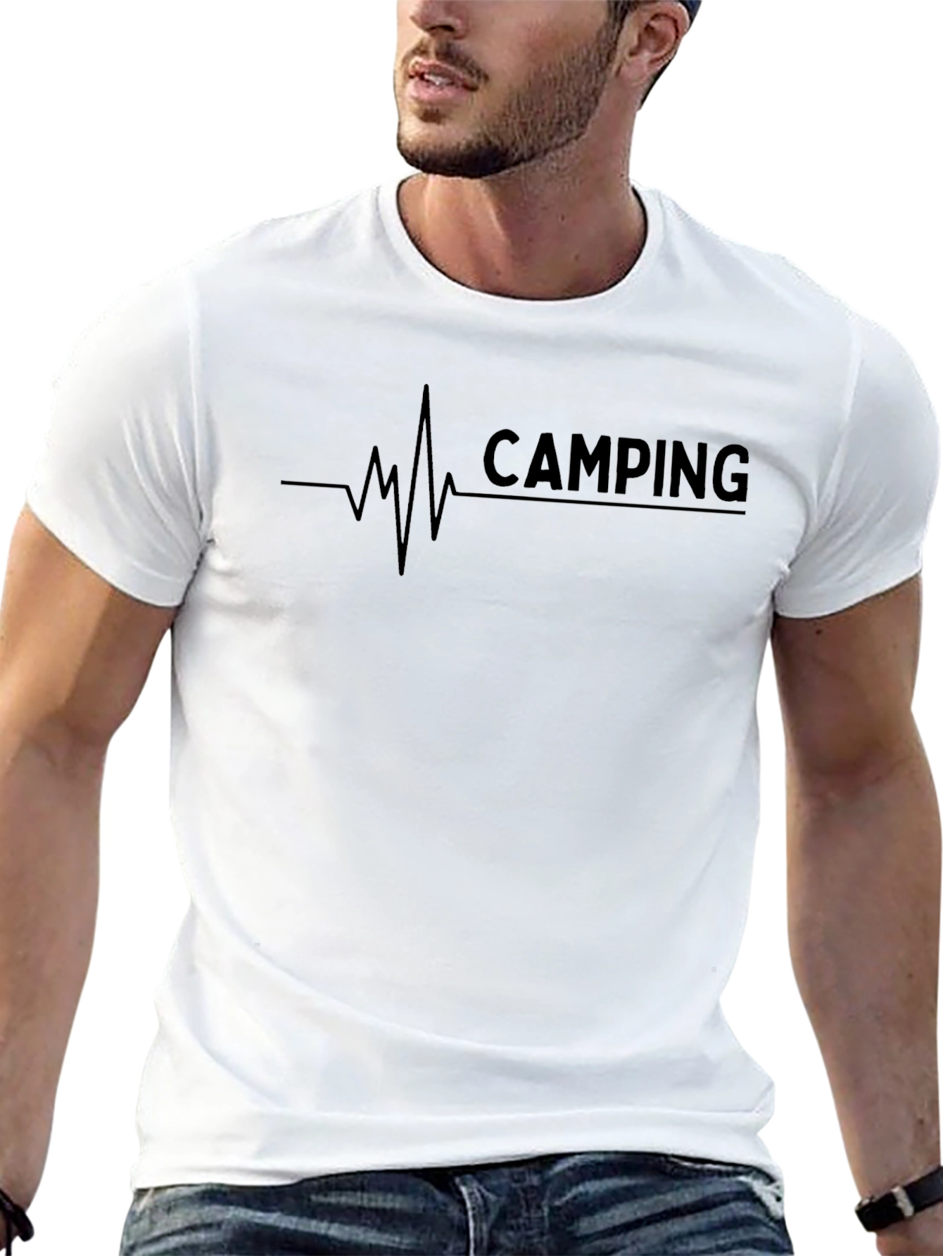 Camping Heartbeat Graphic T-Shirt