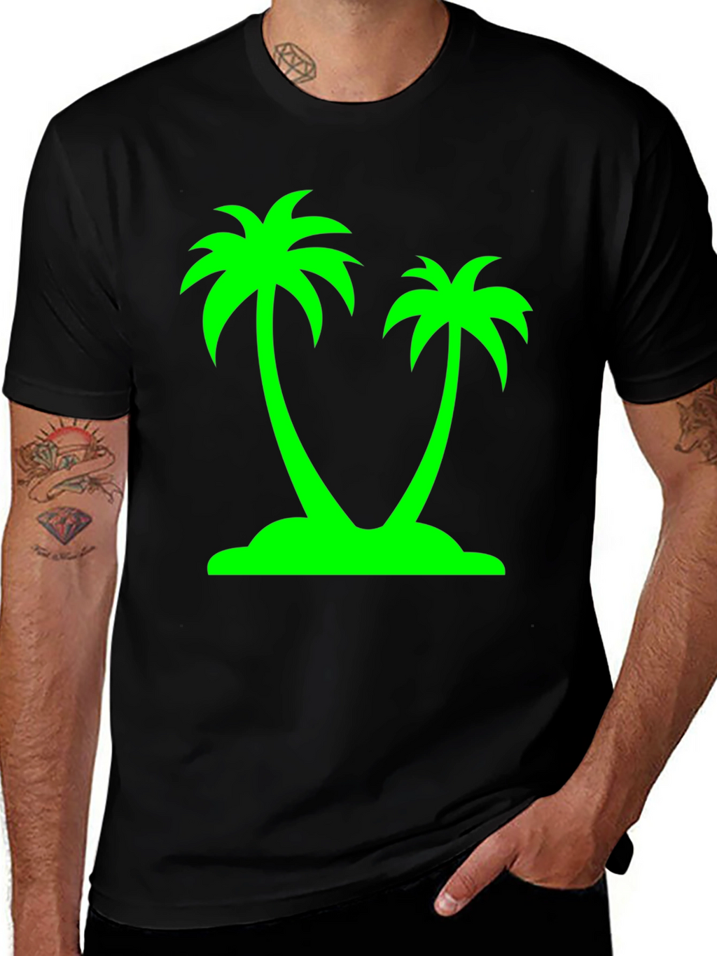 Tropical Palm Tree Graphic Tee - Island Vibes