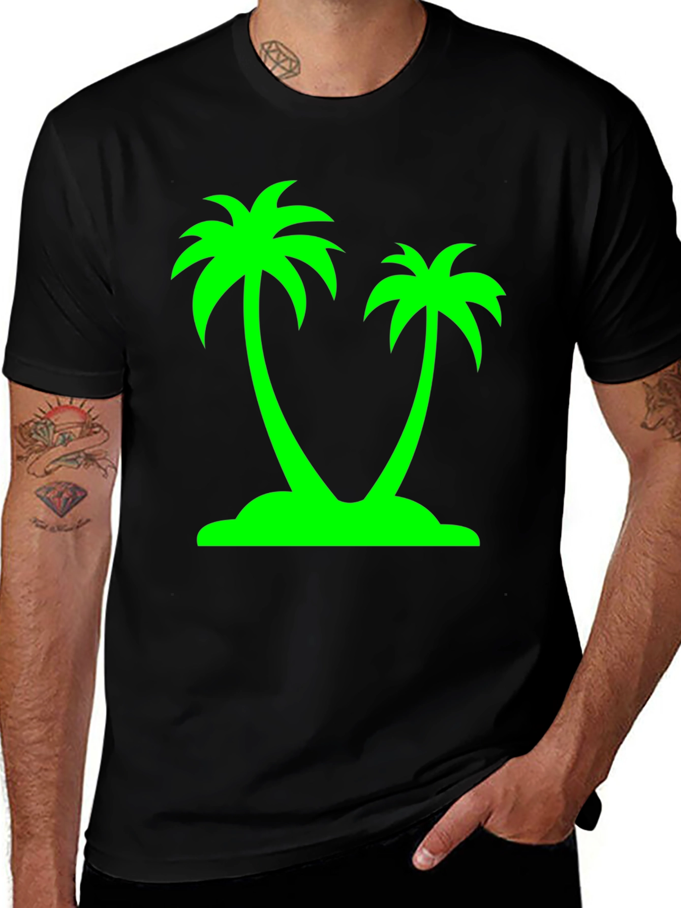 Tropical Palm Tree Graphic Tee - Island Vibes