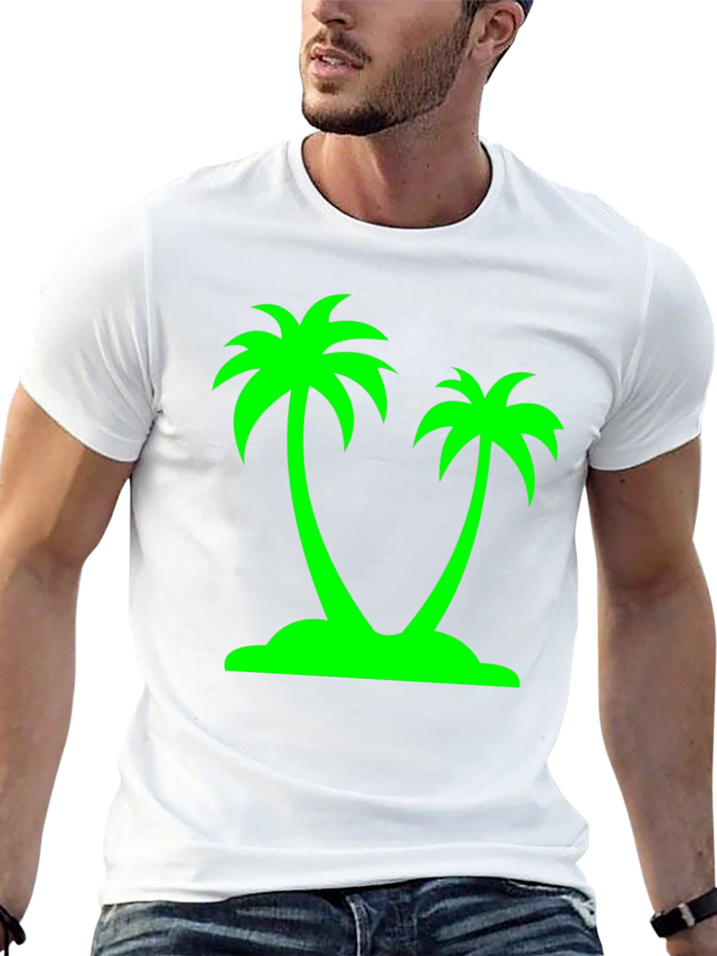 Tropical Palm Tree Graphic Tee - Island Vibes
