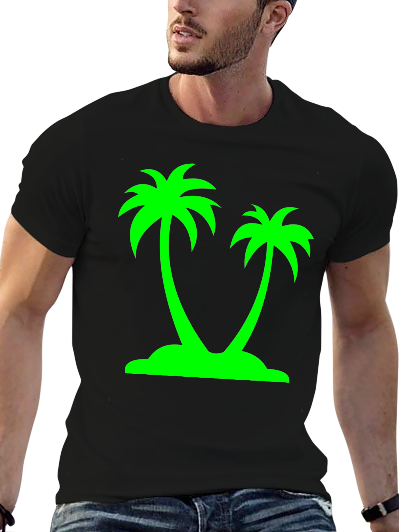 Tropical Palm Tree Graphic Tee - Island Vibes