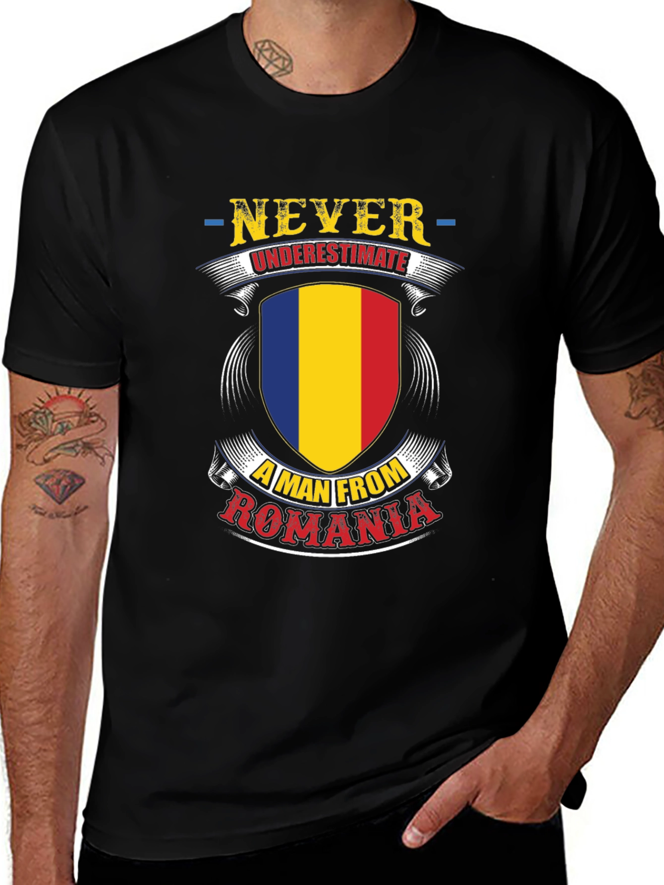 Never Underestimate a Man from Romania T-Shirt