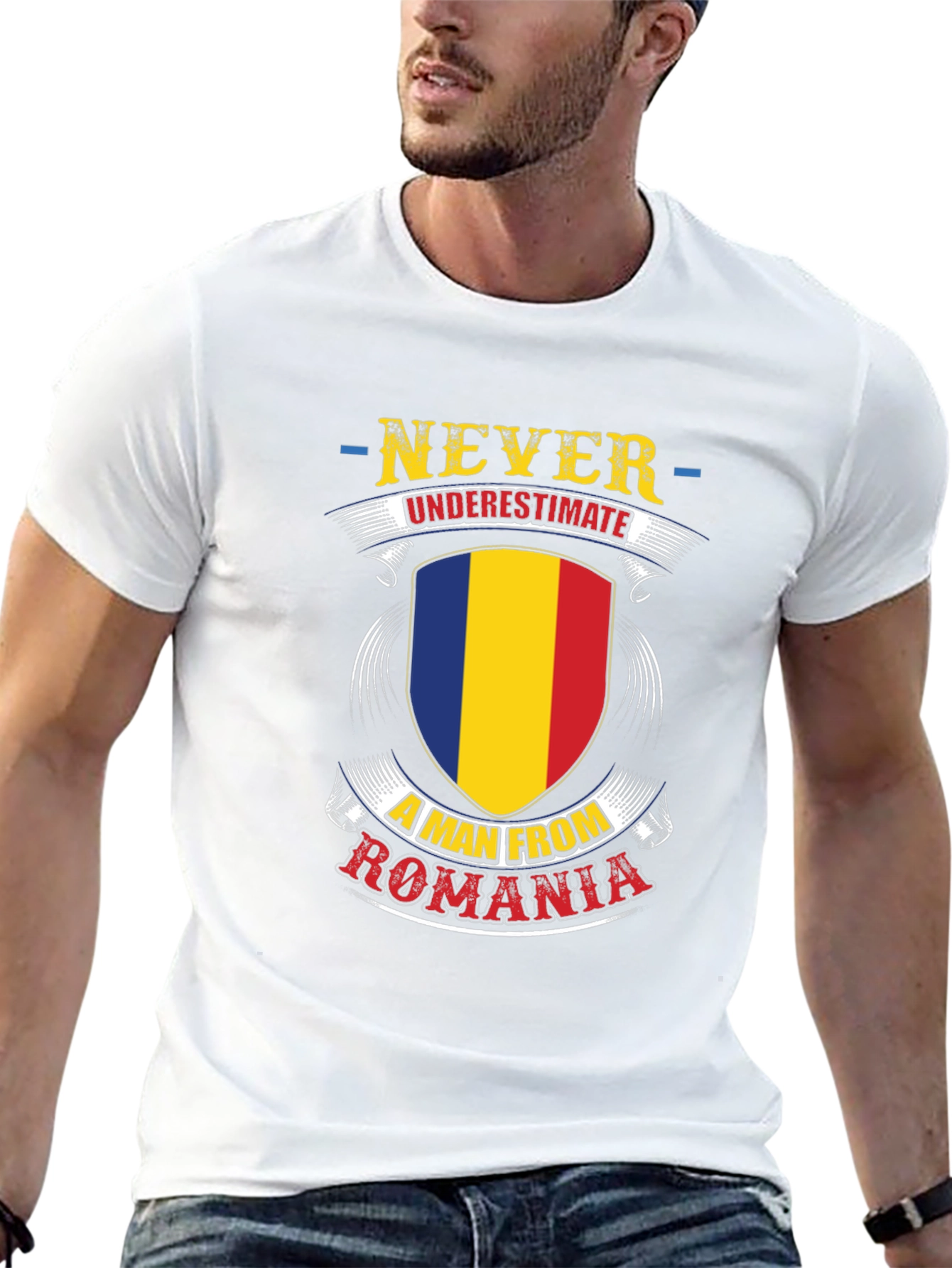Never Underestimate a Man from Romania T-Shirt