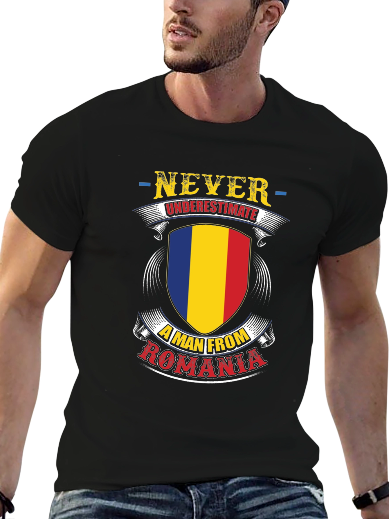 Never Underestimate a Man from Romania T-Shirt
