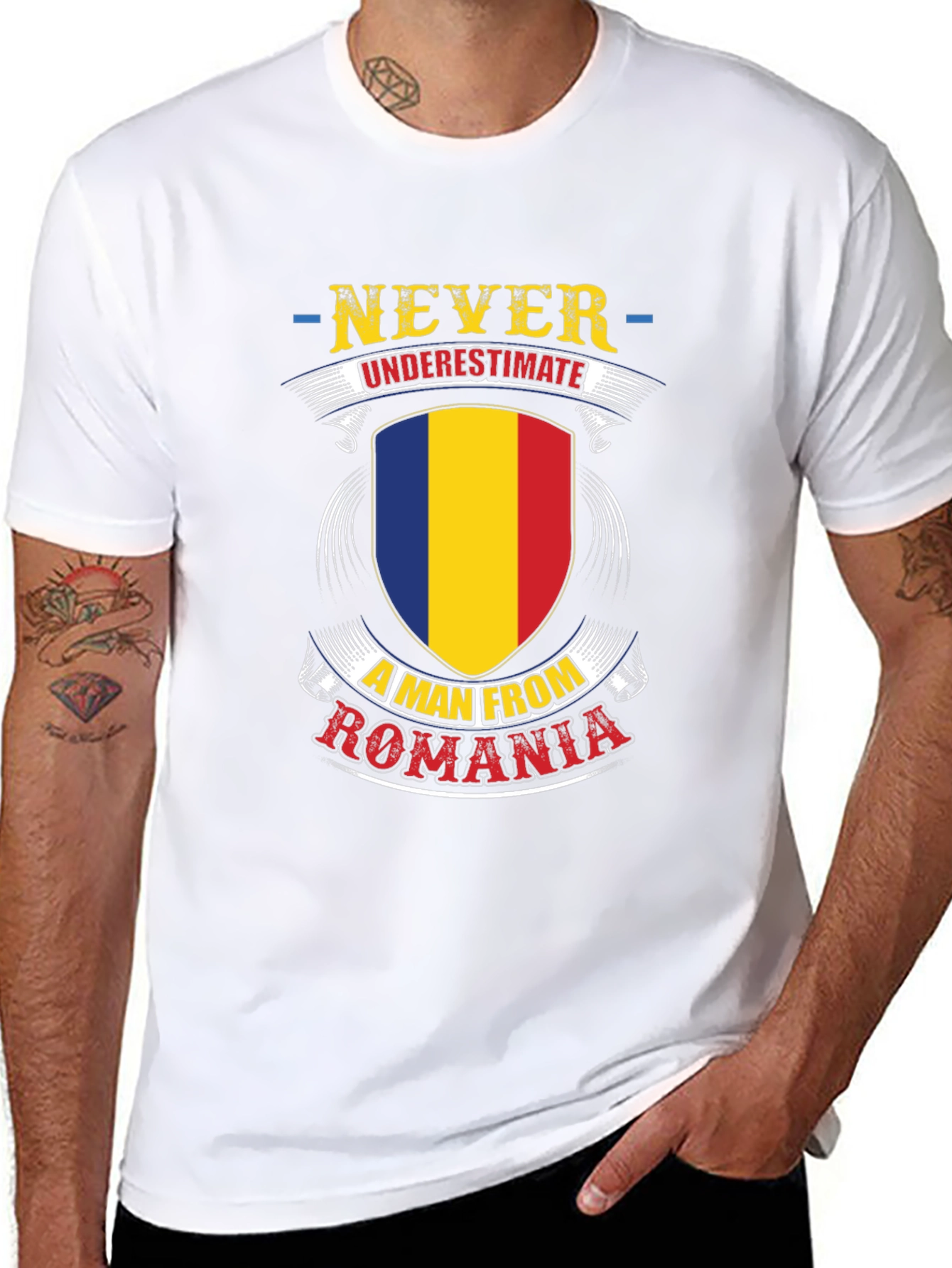 Never Underestimate a Man from Romania T-Shirt