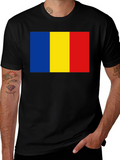 Romania Flag T-Shirt - Black Casual Tee