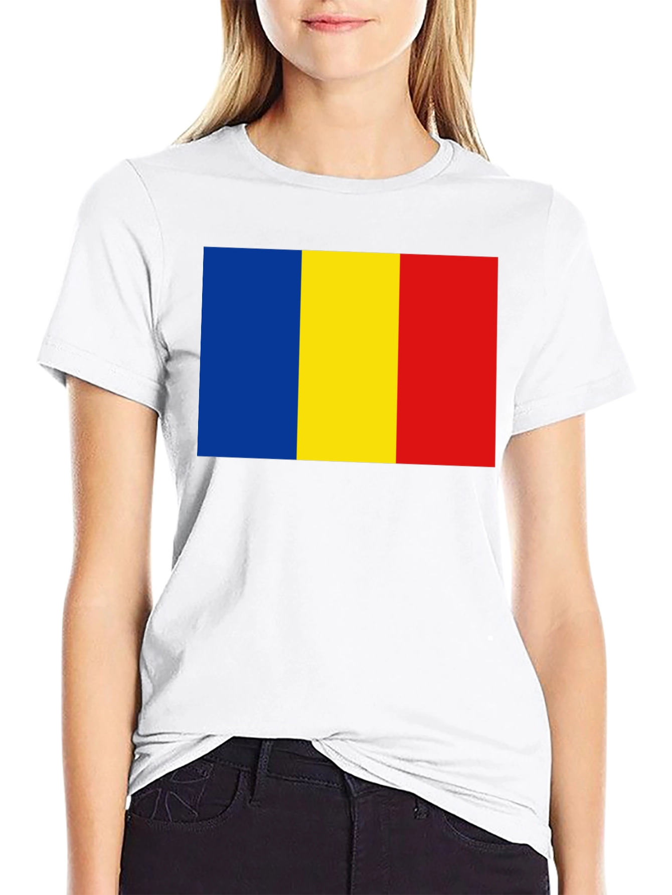 Romania Flag T-Shirt - Black Casual Tee