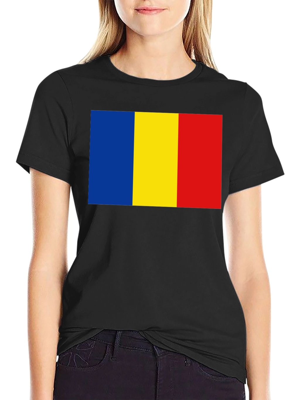 Romania Flag T-Shirt - Black Casual Tee
