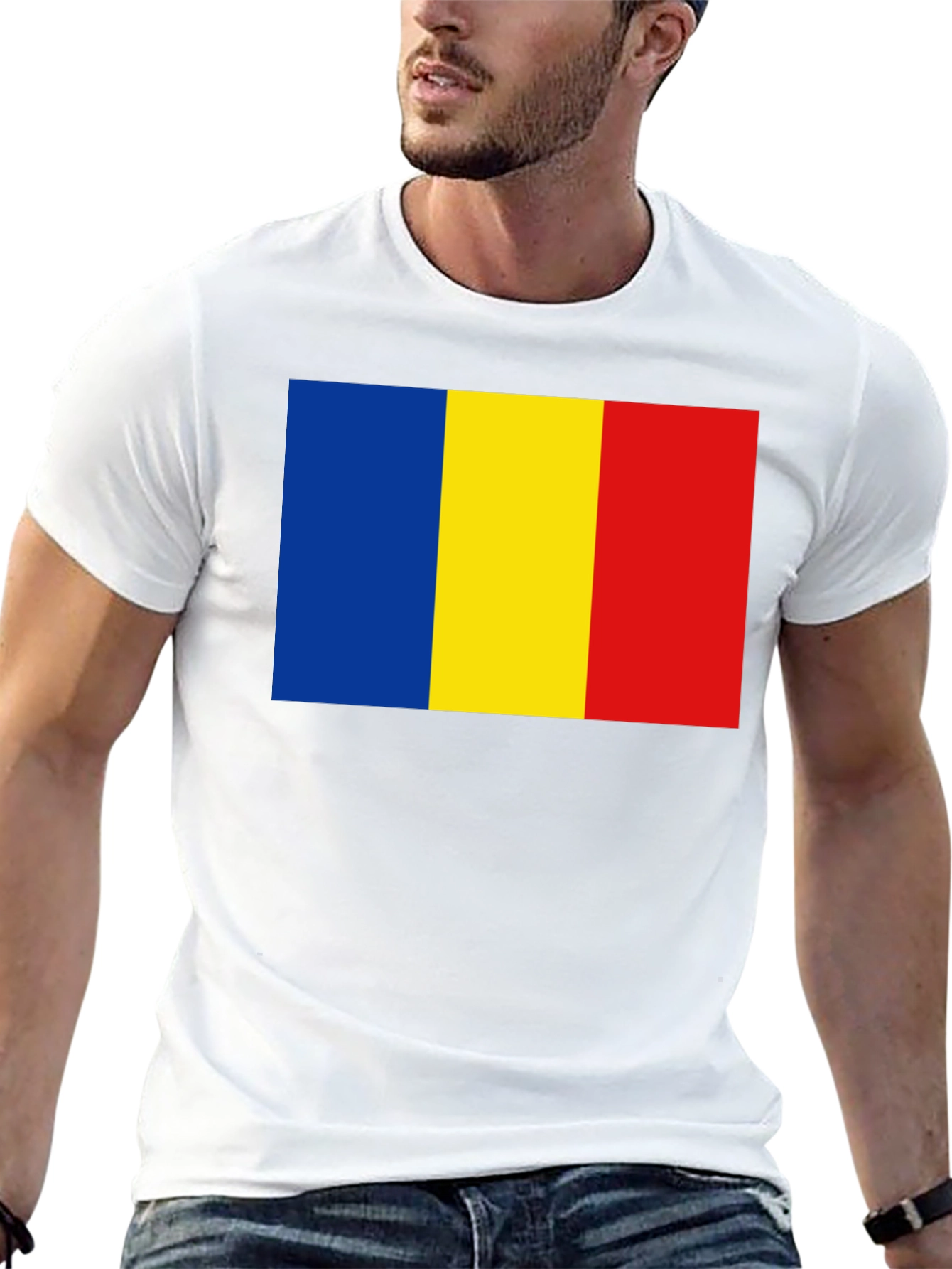 Romania Flag T-Shirt - Black Casual Tee