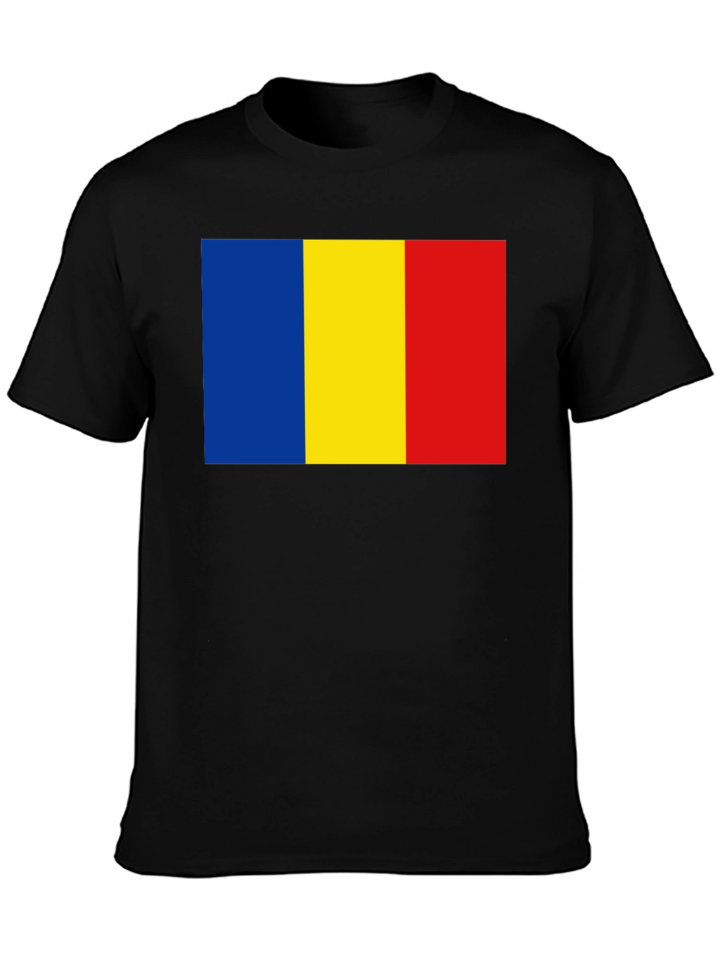 Romania Flag T-Shirt - Black Casual Tee