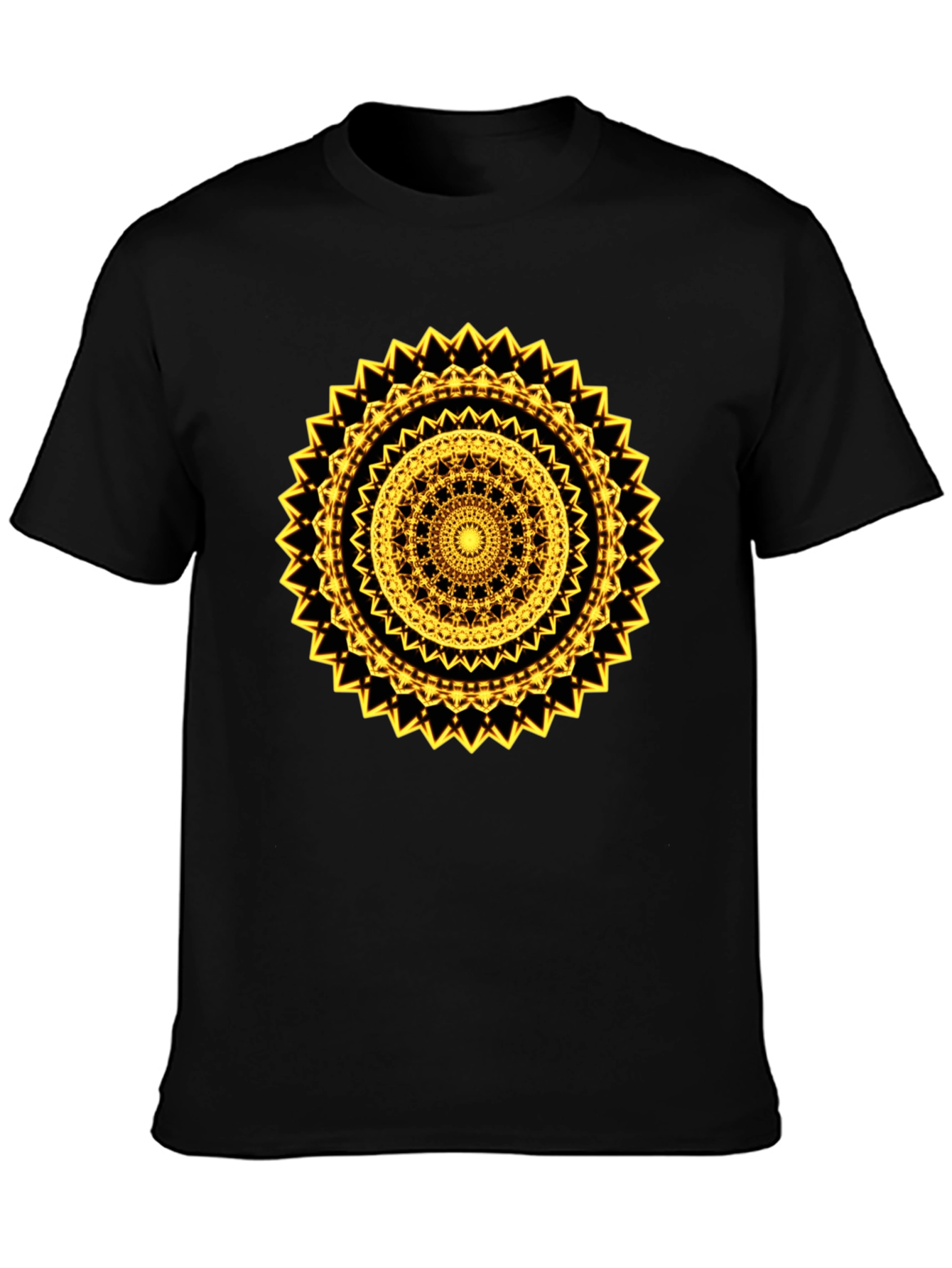 Geometric Mandala Graphic Tee - Black