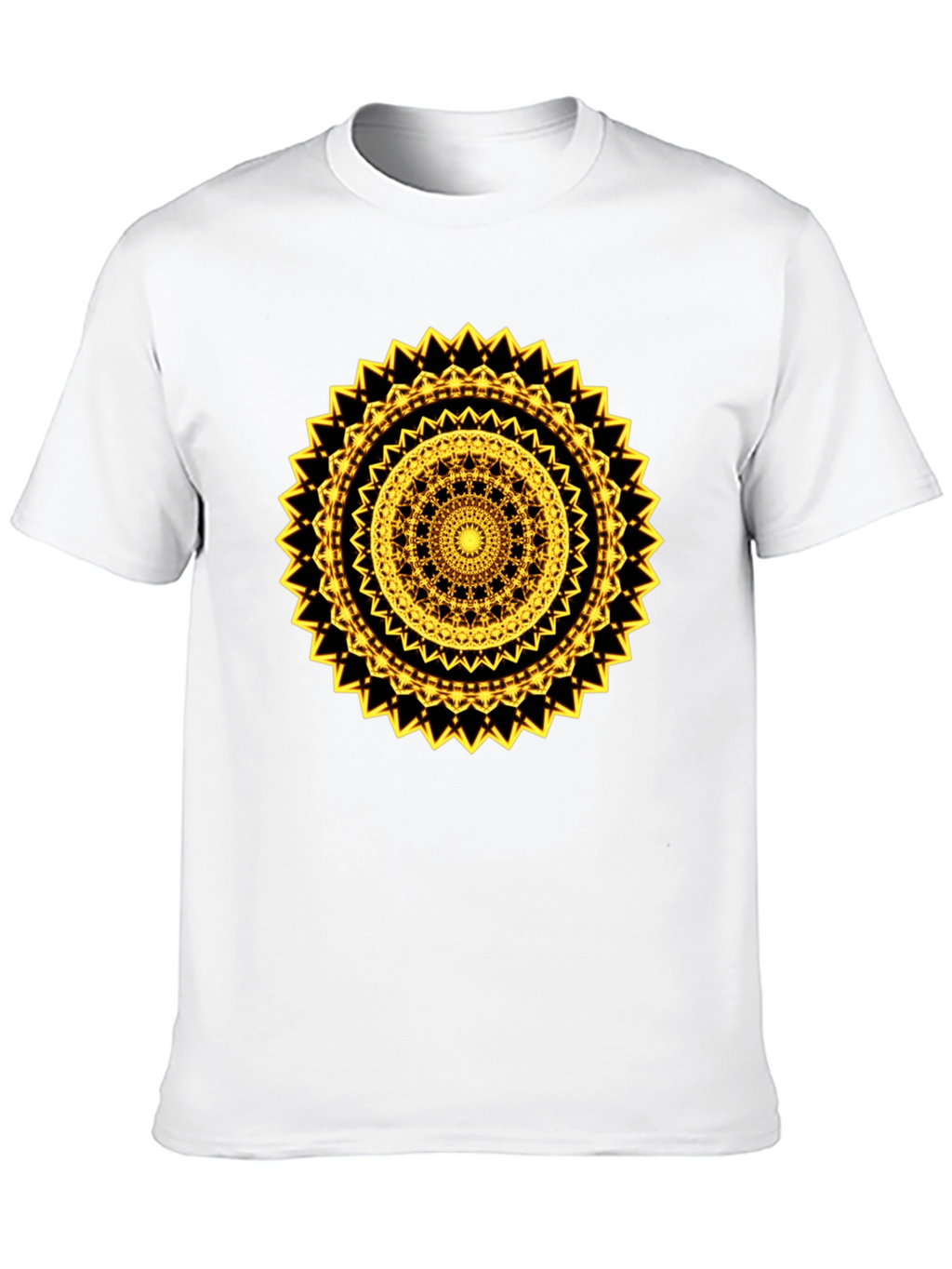 Geometric Mandala Graphic Tee - Black