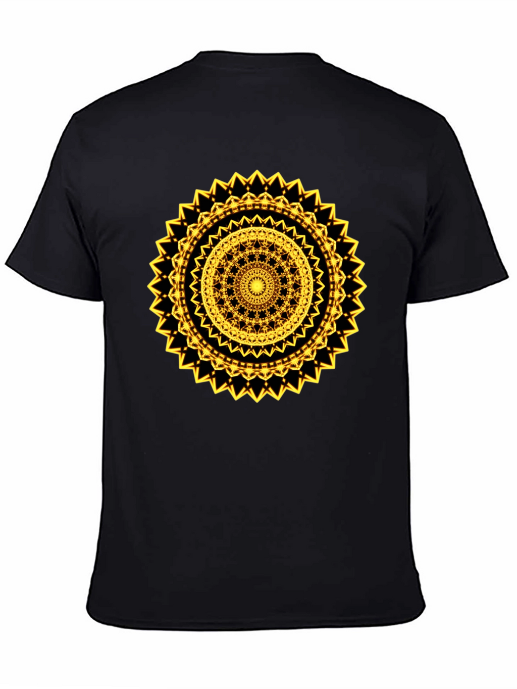 Geometric Mandala Graphic Tee - Black