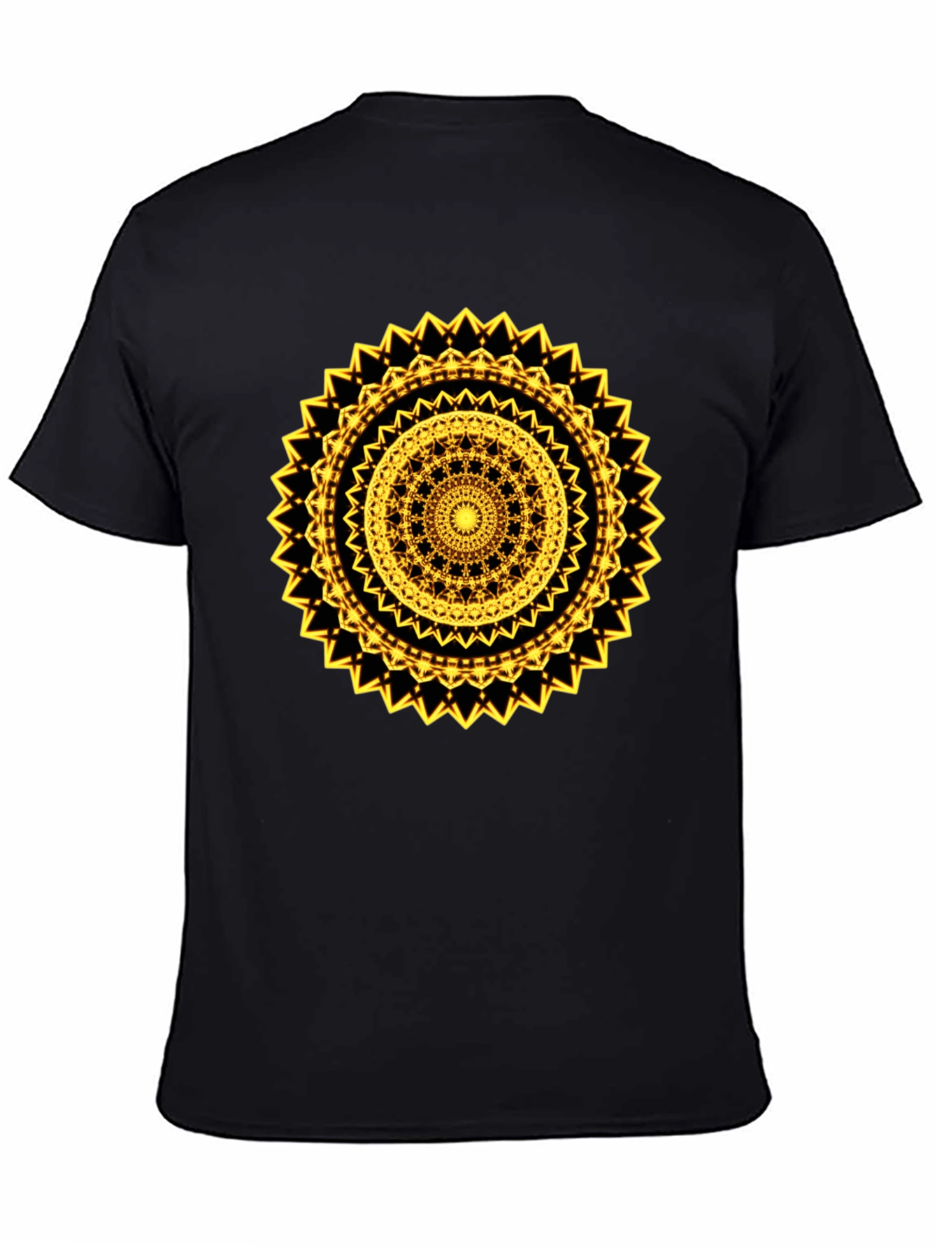 Geometric Mandala Graphic Tee - Black