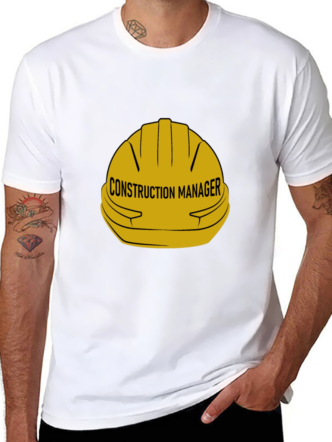 Construction Manager Hard Hat Graphic T-Shirt