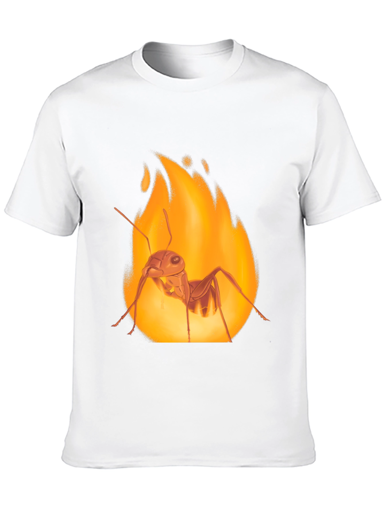 Fiery Ant Graphic Tee - Bold Black Cotton T-Shirt