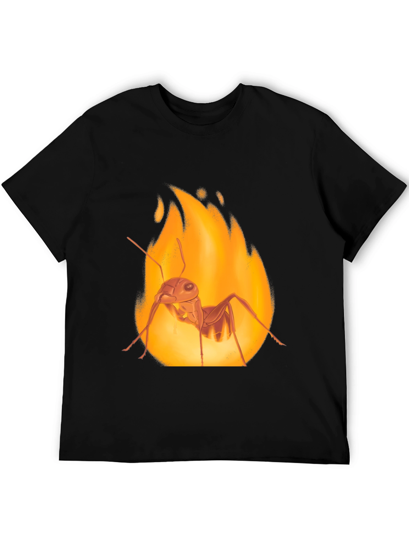 Fiery Ant Graphic Tee - Bold Black Cotton T-Shirt