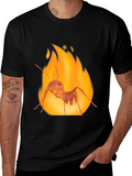 Fiery Ant Graphic Tee - Bold Black Cotton T-Shirt