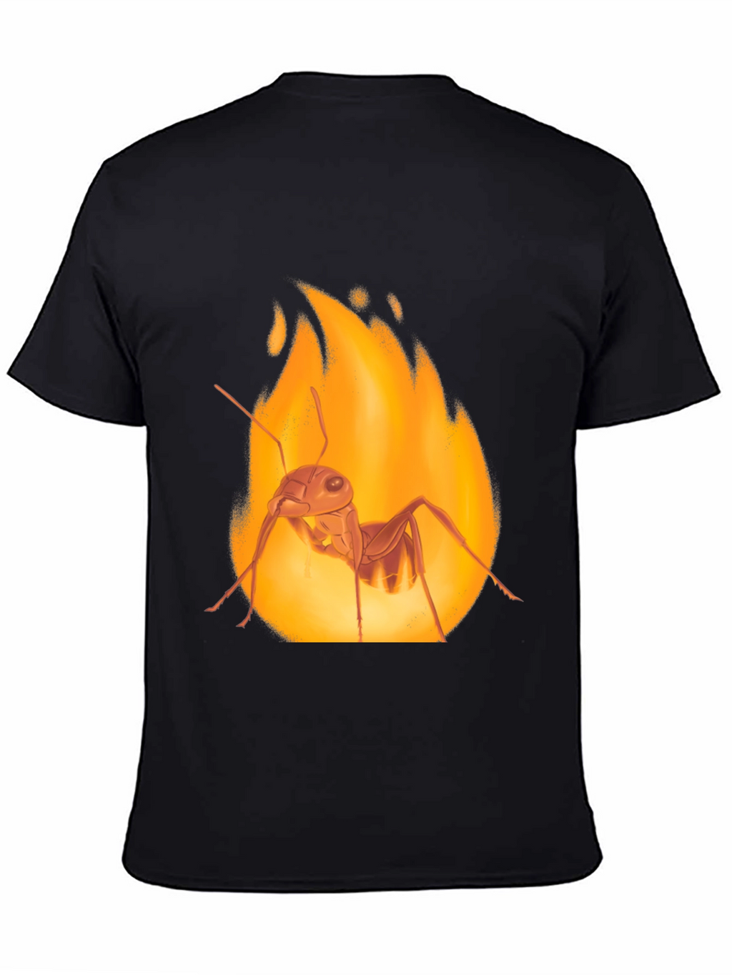 Fiery Ant Graphic Tee - Bold Black Cotton T-Shirt