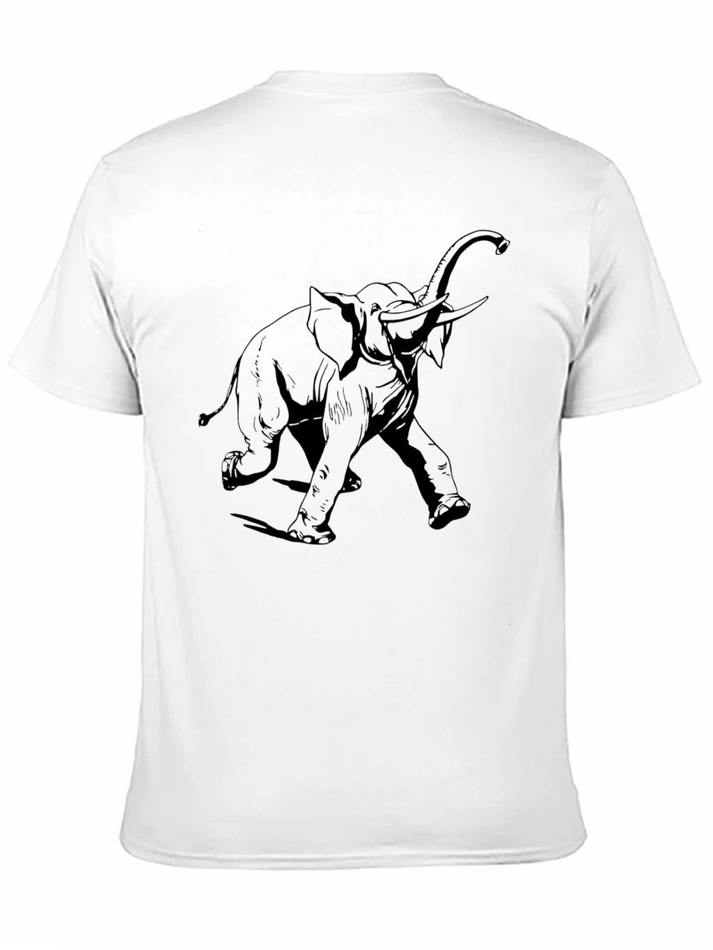 Elephant Graphic Tee - Black Cotton Blend Casual Shirt