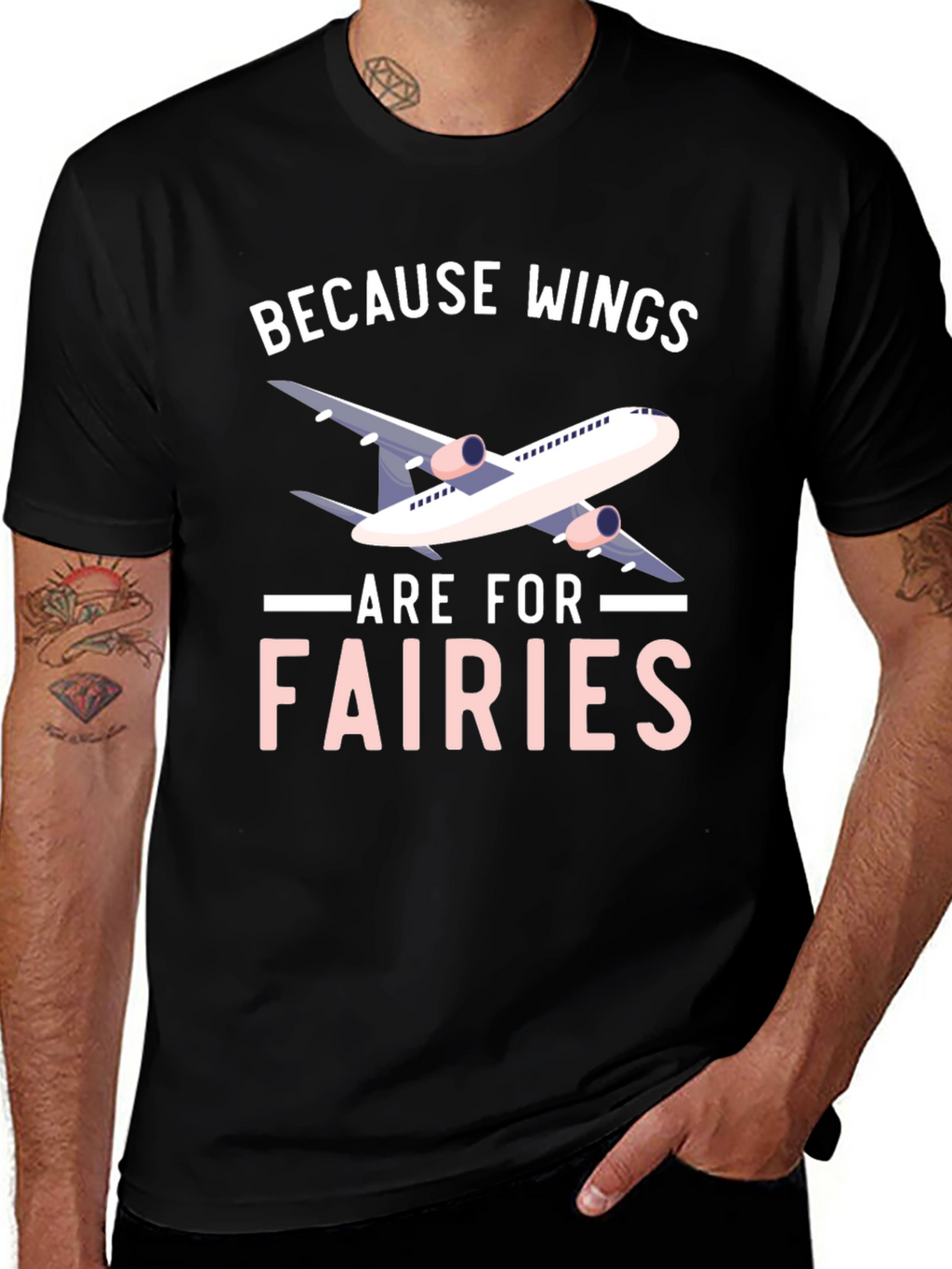 Wings are for Fairies T-shirt - Airplane Design