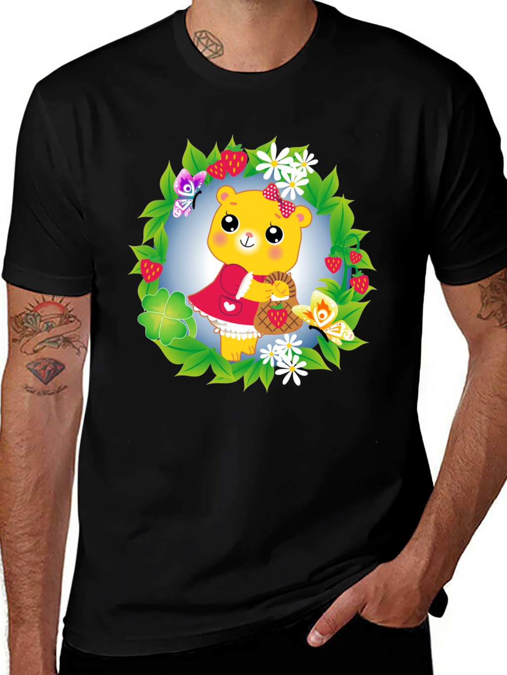 Bear in Wreath Graphic Tee