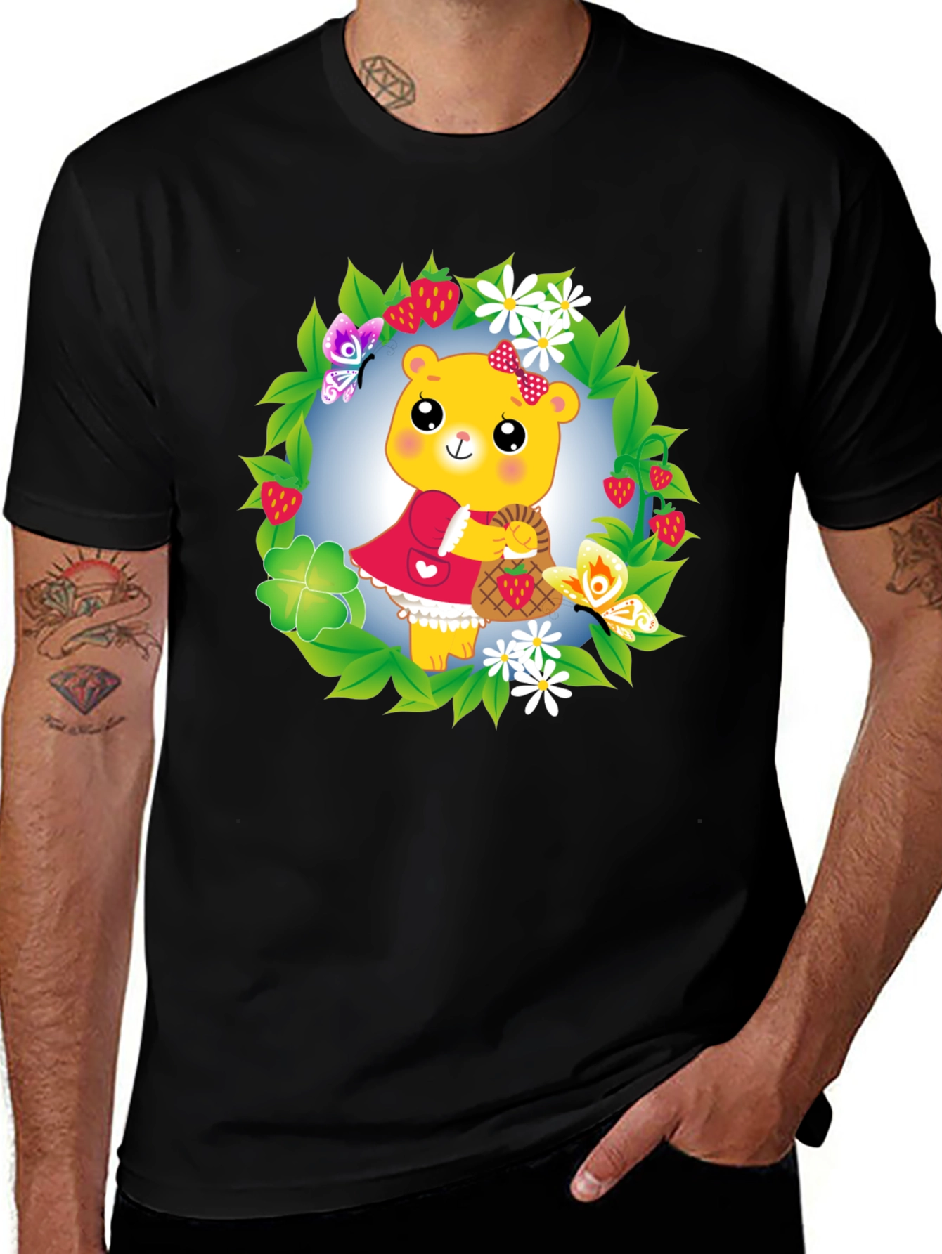 Bear in Wreath Graphic Tee