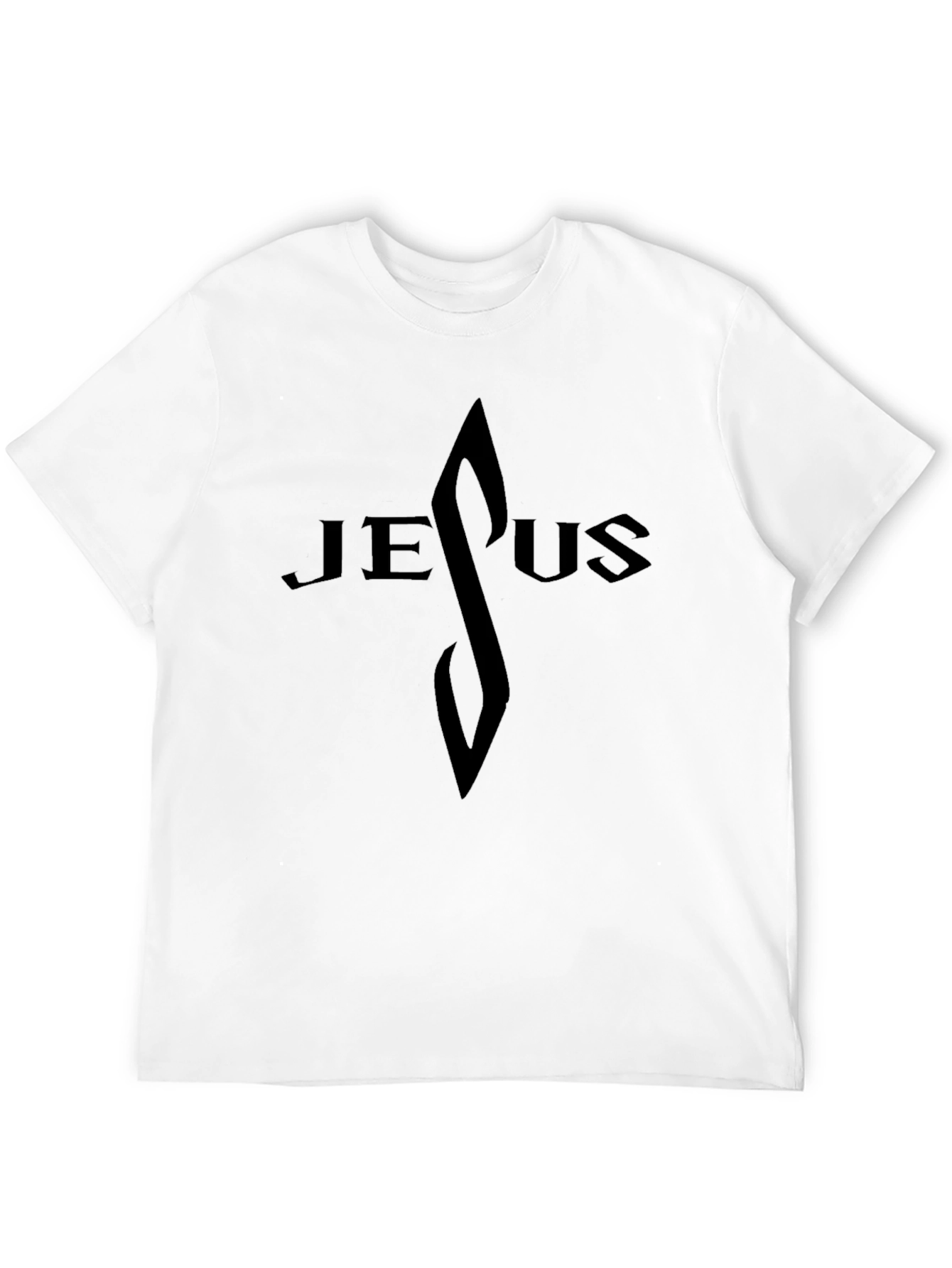 Jesus Graphic Print Black T-Shirt