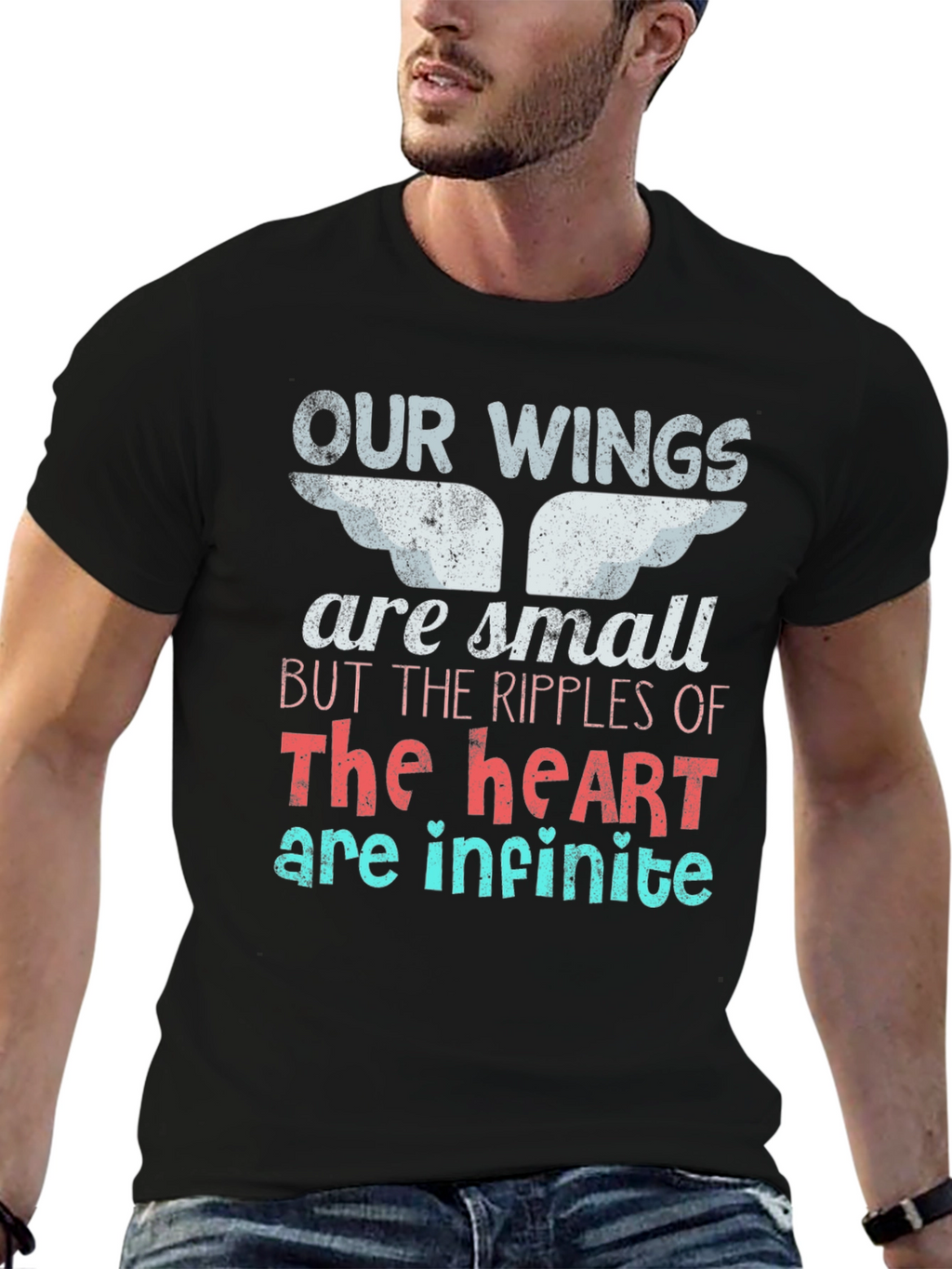 Inspirational Wings Heart Graphic Tee