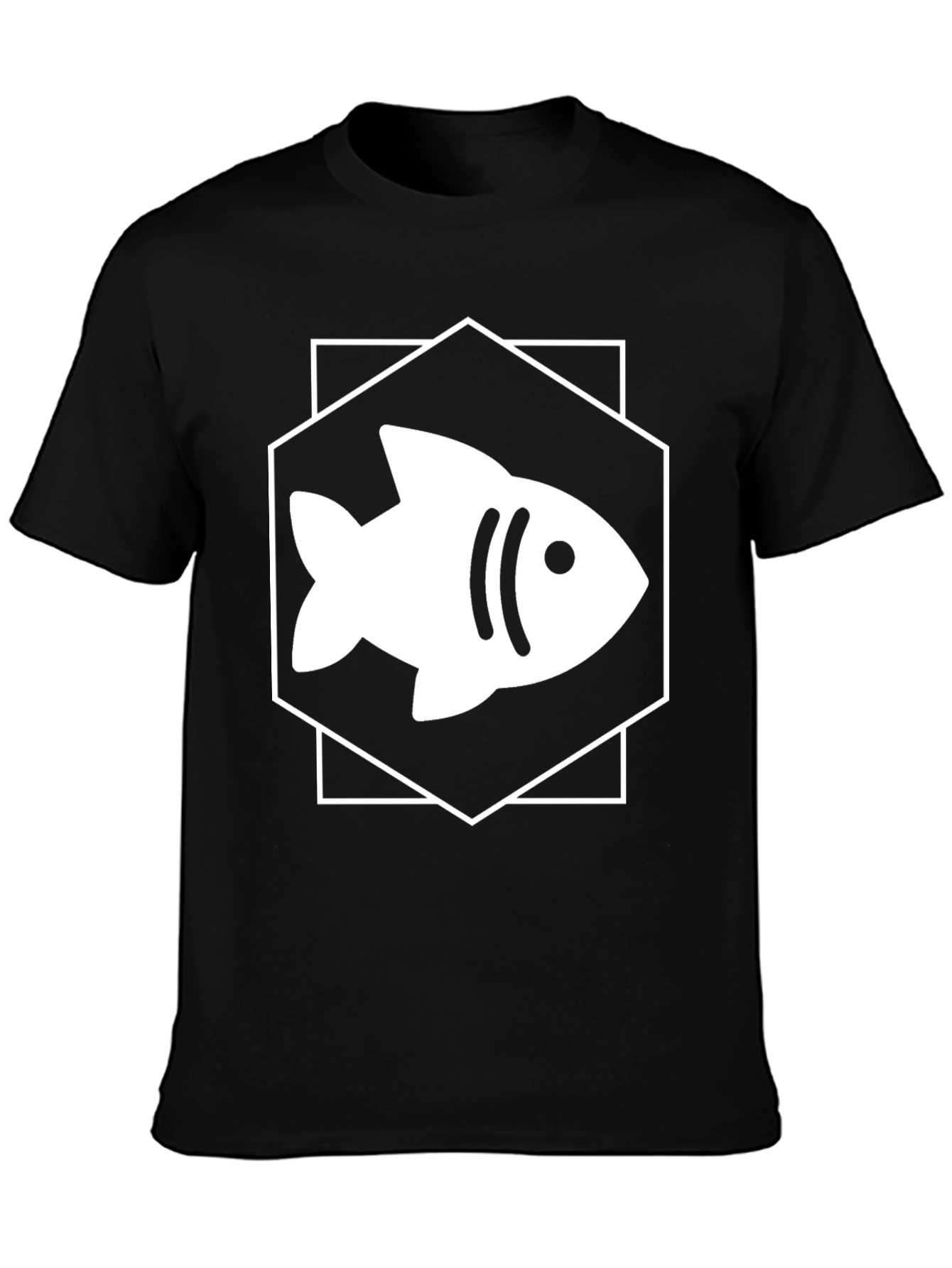 Fish Graphic Tee - Hexagon Design