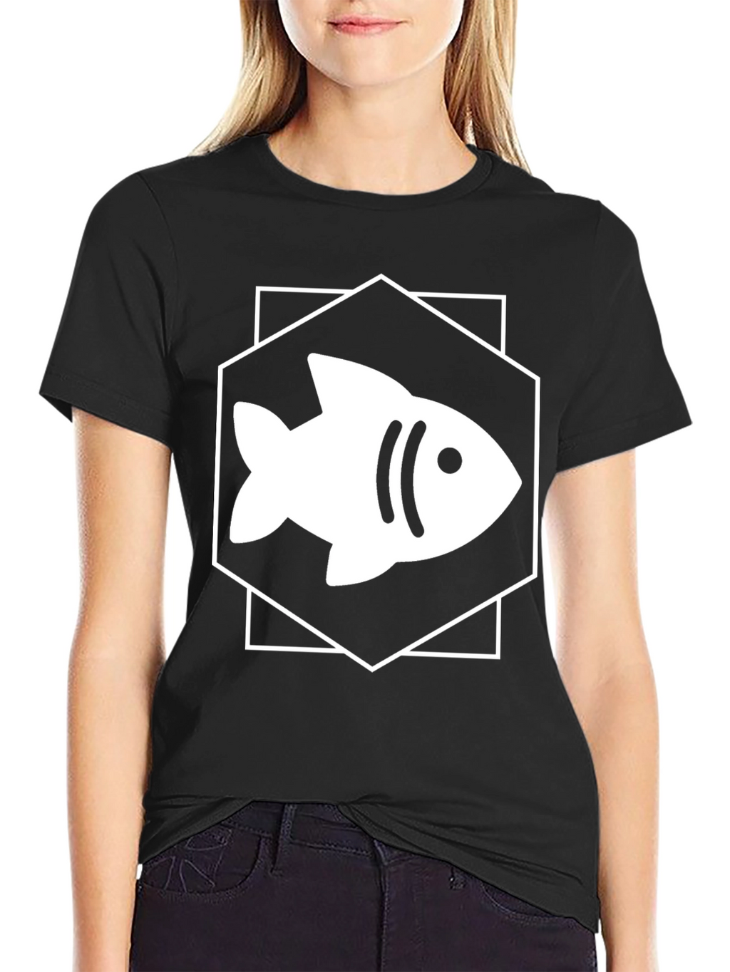 Fish Graphic Tee - Hexagon Design
