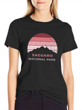 Saguaro National Park Retro Sunset Graphic Tee