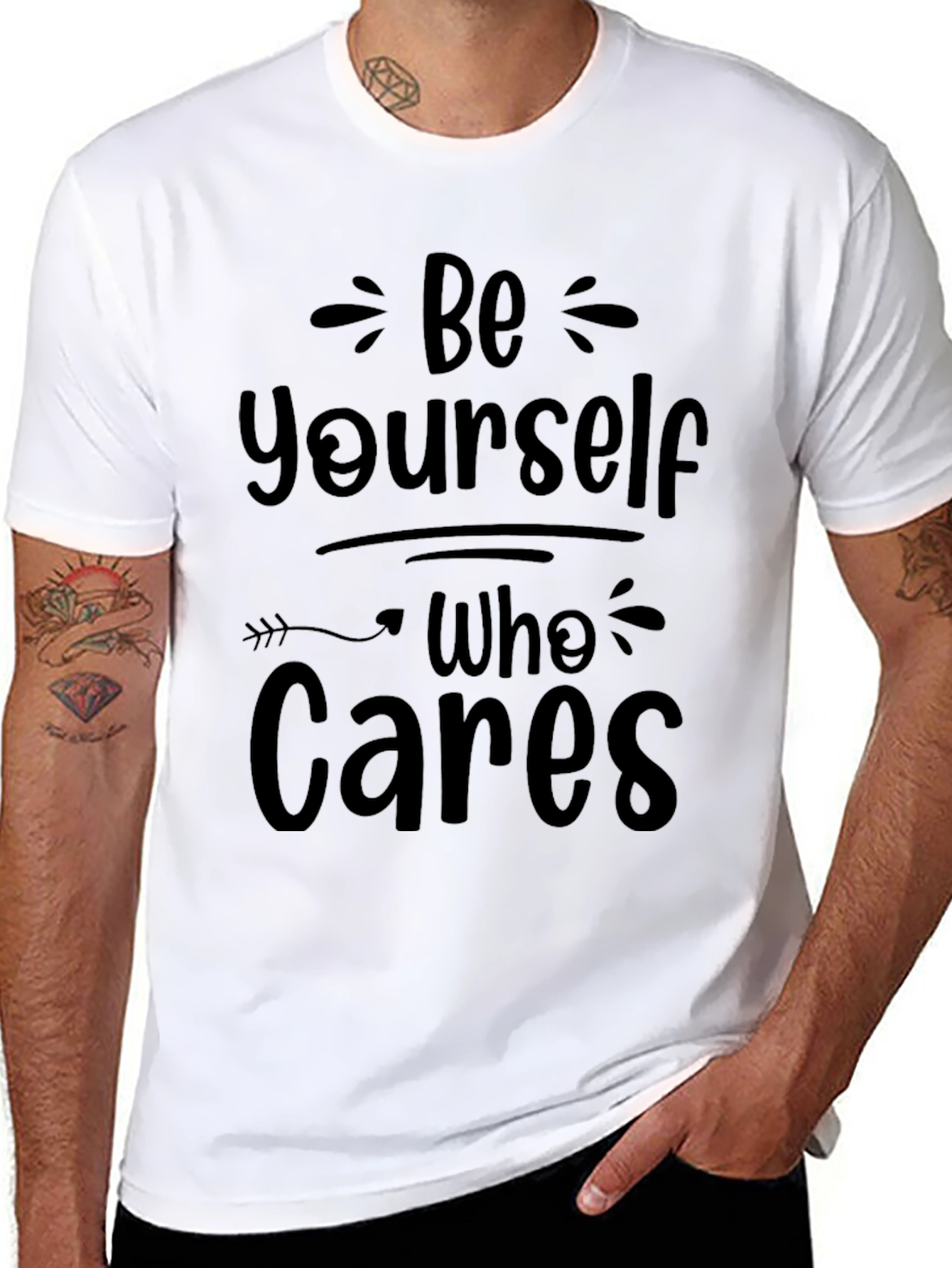 Be Yourself Who Cares Graphic T-Shirt
