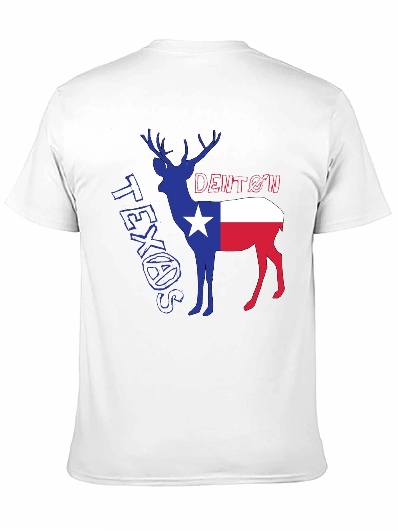 Denton Texas Deer Graphic Tee - Black Cotton Blend