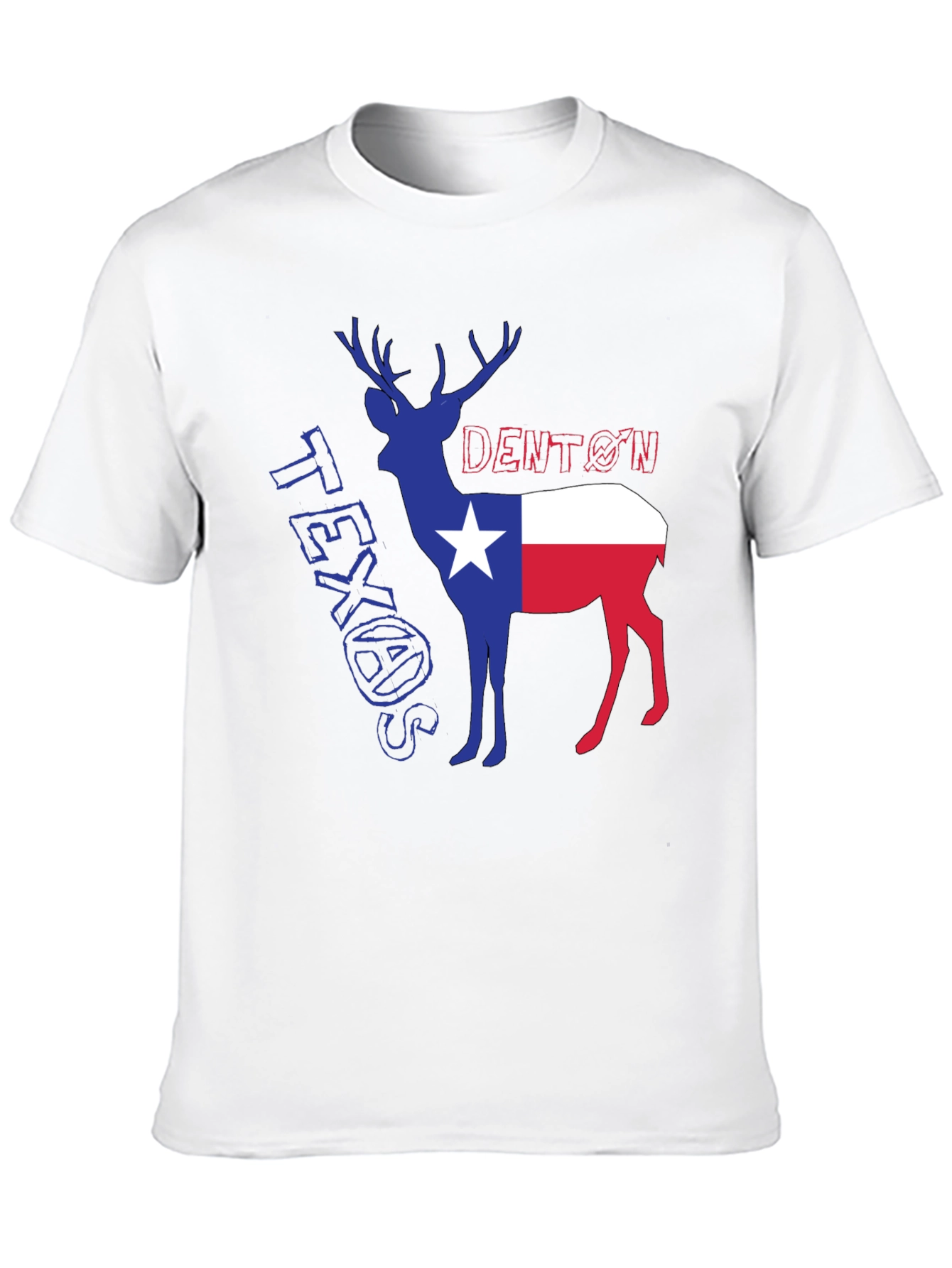 Denton Texas Deer Graphic Tee - Black Cotton Blend