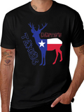 Denton Texas Deer Graphic Tee - Black Cotton Blend