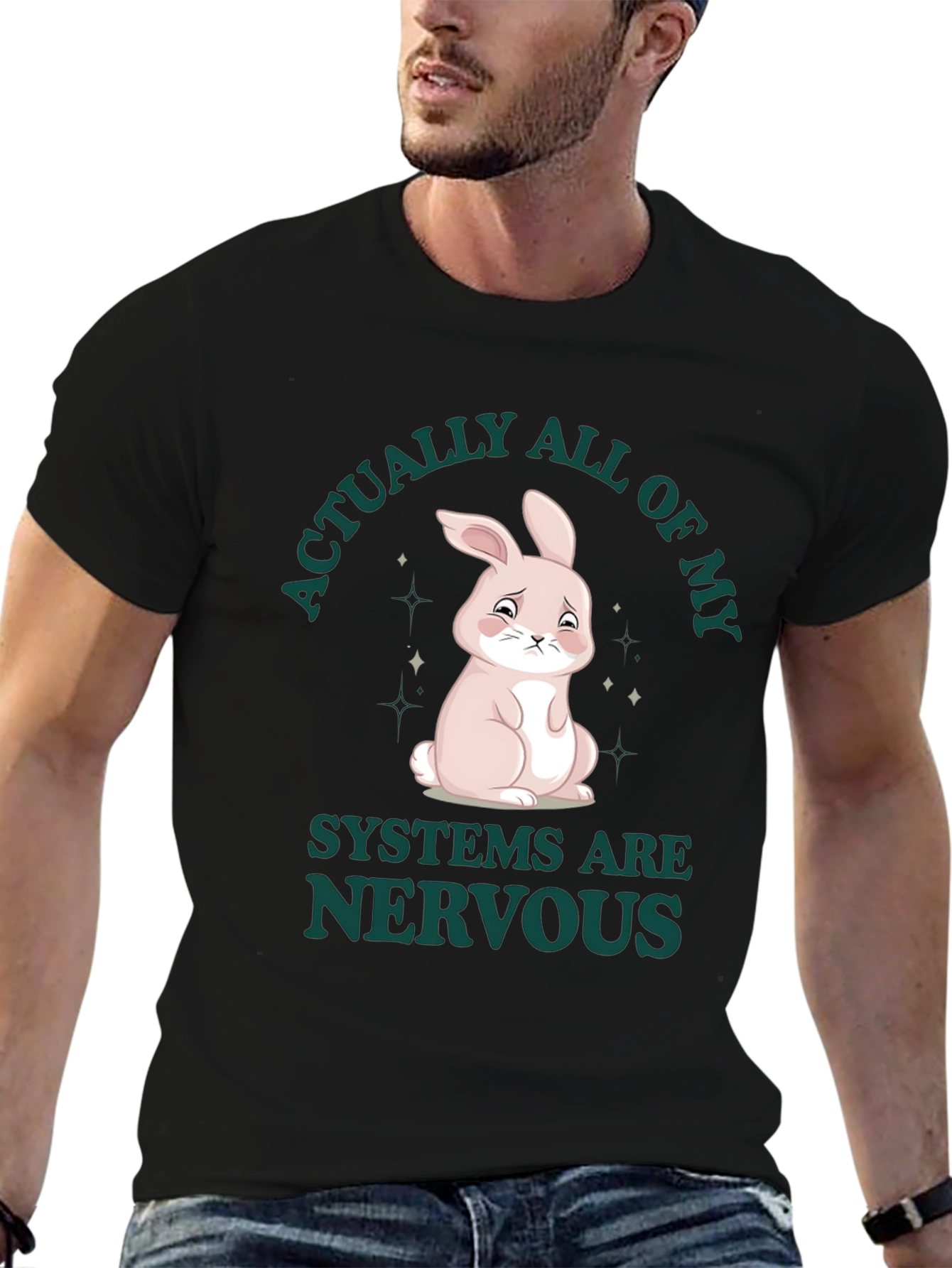 Nervous Bunny T-Shirt - Humorous Graphic Tee