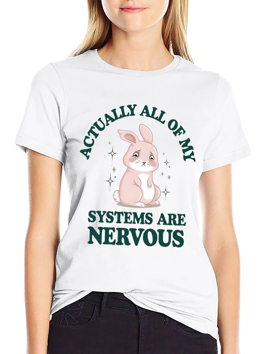 Nervous Bunny T-Shirt - Humorous Graphic Tee