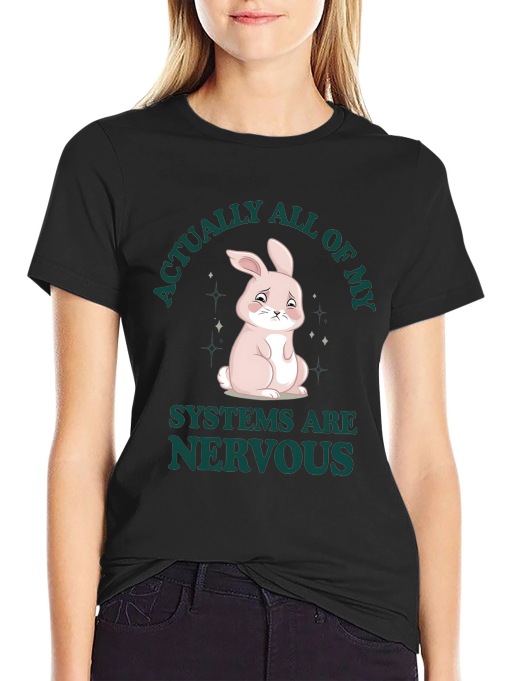 Nervous Bunny T-Shirt - Humorous Graphic Tee