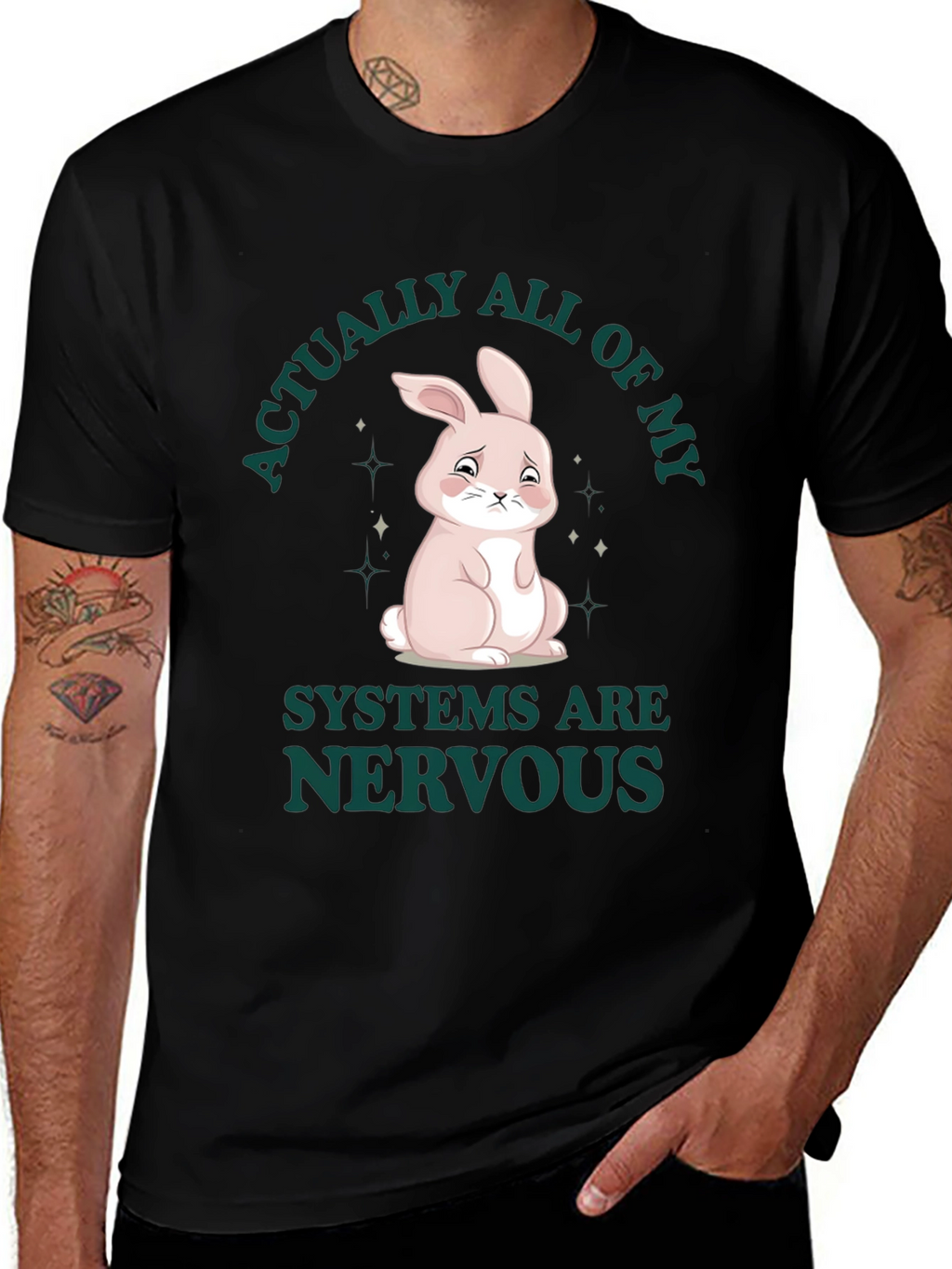 Nervous Bunny T-Shirt - Humorous Graphic Tee