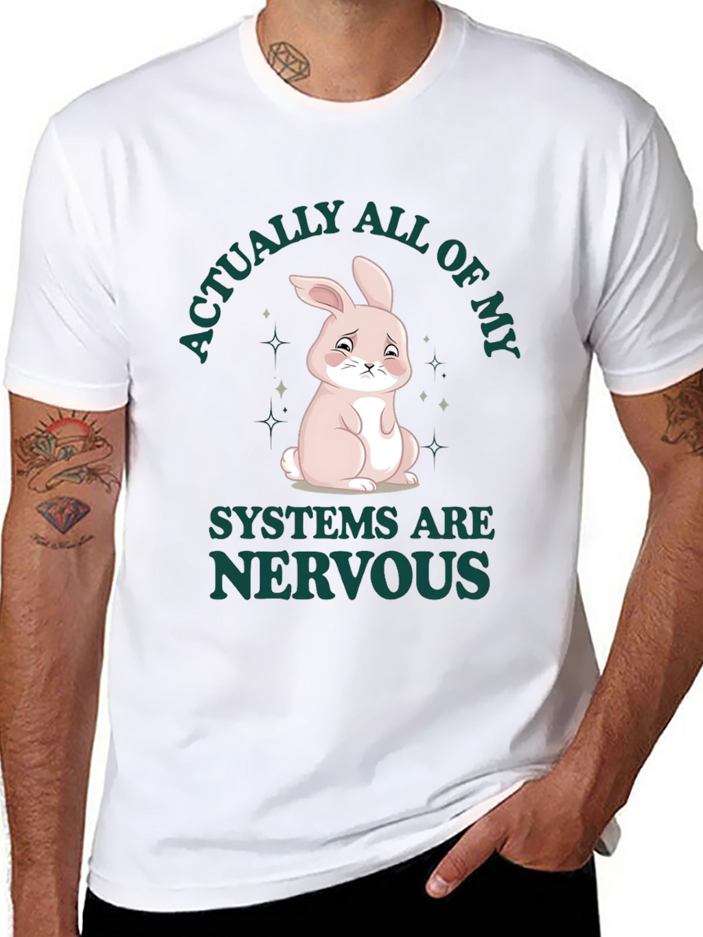 Nervous Bunny T-Shirt - Humorous Graphic Tee