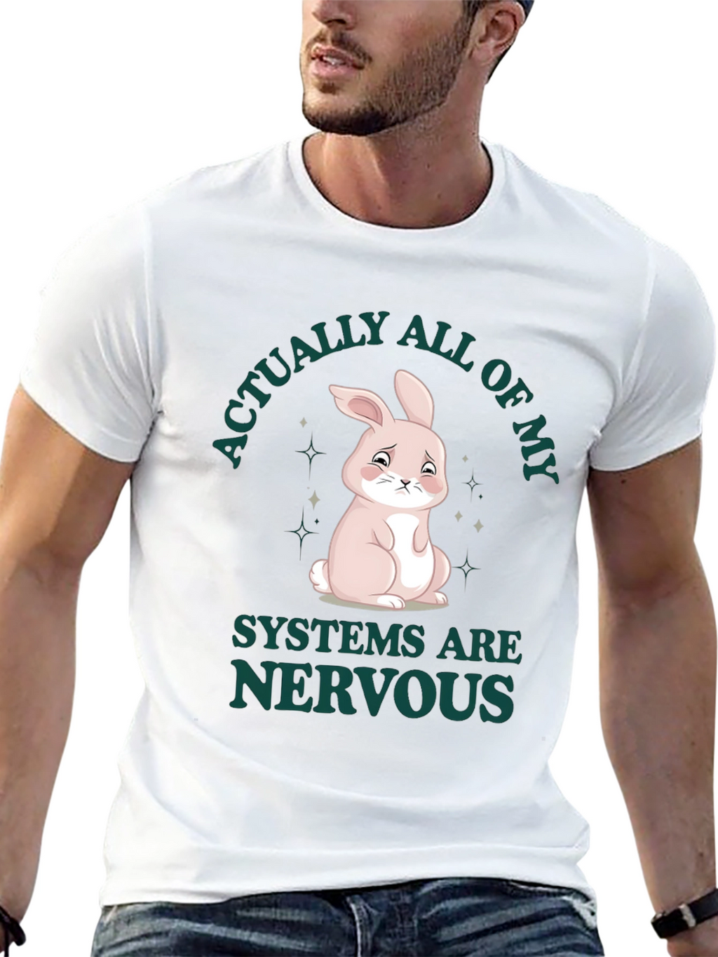 Nervous Bunny T-Shirt - Humorous Graphic Tee
