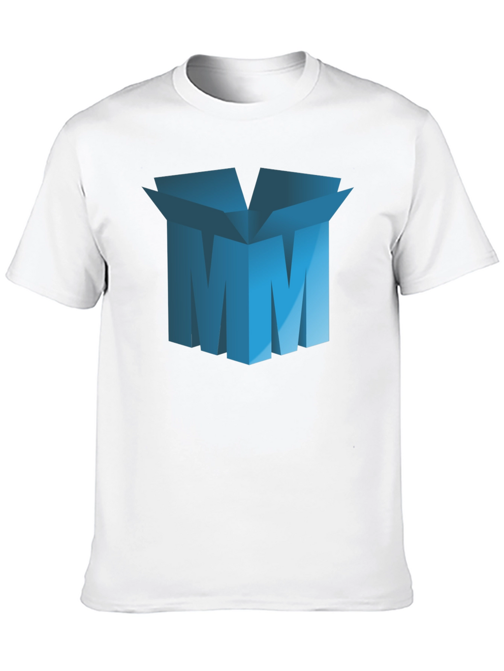 Abstract Blue Box Graphic T-Shirt