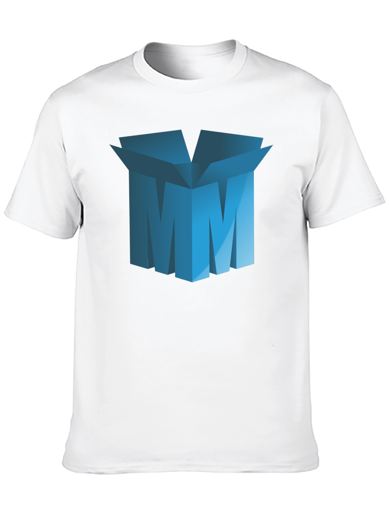 Abstract Blue Box Graphic T-Shirt