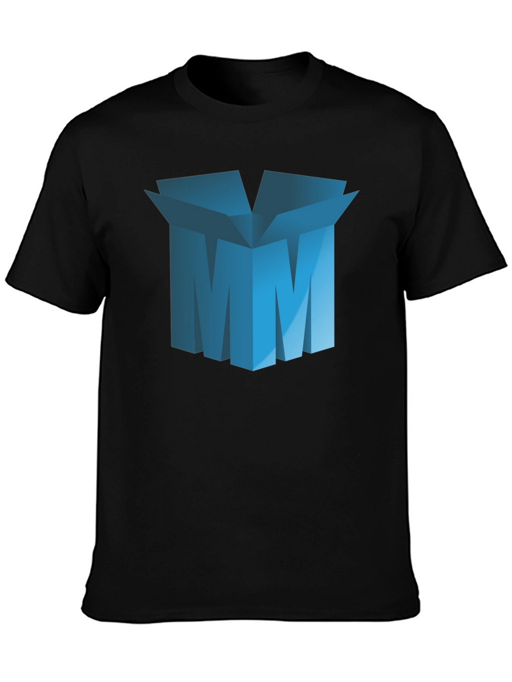 Abstract Blue Box Graphic T-Shirt