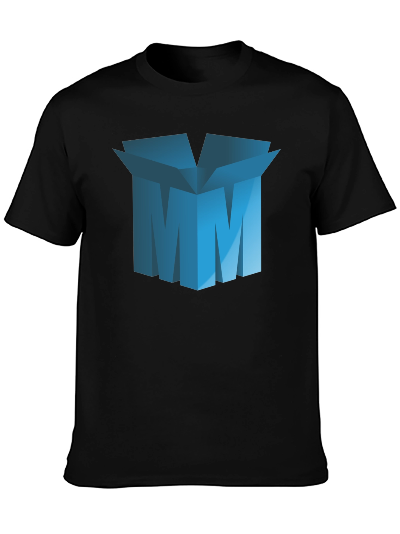 Abstract Blue Box Graphic T-Shirt